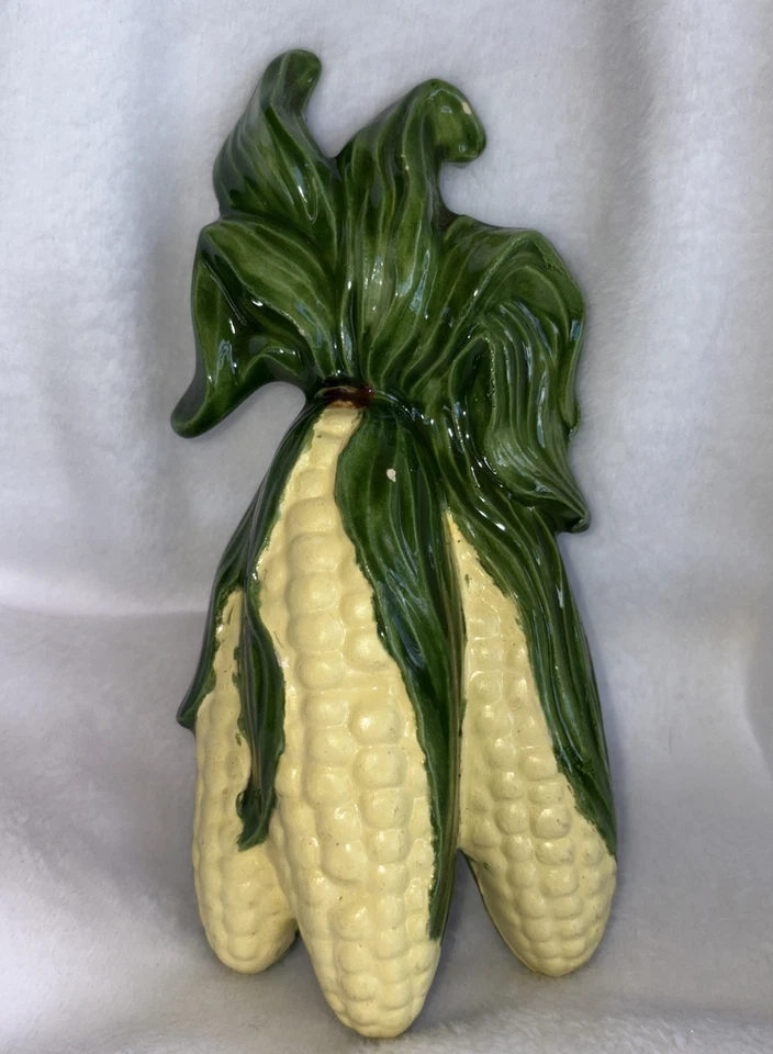 Винтажная кукурузная керамическая 3D овощная настенная табличка / ретро декор / 7,5 дюйма - Изображение 1 из 4