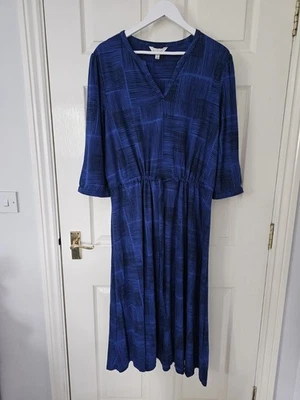 Seasalt Narcissi Midi Dress Size 20 Blue Jersey Adjustable Waist Cotton & Modal - Image 1 of 4