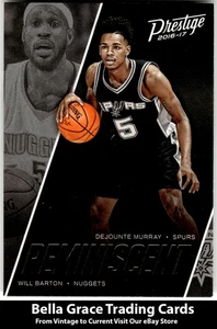 2016-17 Panini Prestige Dejounte Murray / Will Barton #12 Reminiscent NBA  - Picture 1 of 2
