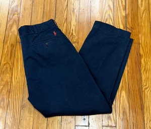 Vintage Polo Ralph Lauren Pants Mens 34x30 Blue Preston Chino Straight Preppy - Picture 1 of 5
