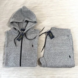 Polo Ralph Lauren Felpa Jogger Doppia Maglia Tech Fleece Grigio HTR Nero Pony L - Foto 1 di 15