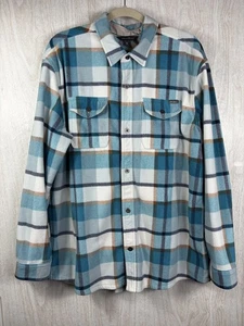 Eddie Bauer Men’s XL Plaid Flannel Shirt Blue 90s Grunge Y2K Unisex Super Soft - Picture 1 of 7