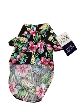 Doggie Design | Tropical Nights | Camisa Havaiana para Cachorro | Baú Pequeno 14” | 10-16 lb - Imagem 1 de 4