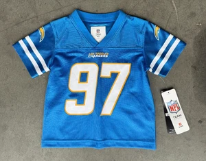 Maglia blu nuova con etichette Toddlers taglia 2T San Diego Chargers BOSA #97 NFL TEAM APPAREL - Foto 1 di 3