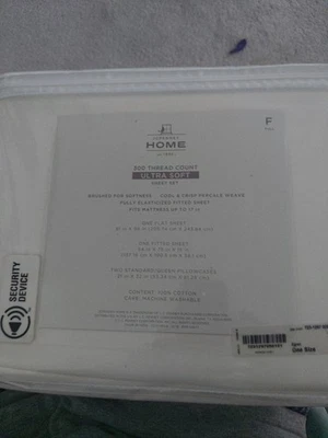JCPenney Home Collection Ultra Soft Sheet Set FULL Egret White 300 TC NEW - Image 1 of 3
