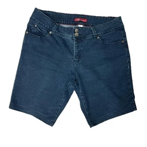 Mid Rise Denim Shorts Royalty For Me Wanna Better Butt? Size 12 Dark Wash Hemmed - Picture 1 of 15