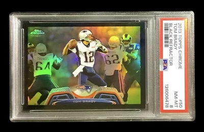 Topps 2013 cromo #50 Tom Brady; refractor negro 077/299 PSA 8 (iAPEAL) Foto 1 de 4