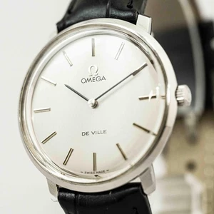 *QUASI NUOVO* Vintage OMEGA De Ville TOOL.104 Carica Manuale Quadrante Argento 33mm Uomo - Foto 1 di 13