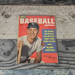 1954 Dell Baseball Jahresmagazin Billy Martin Schiffe im Magazin Toplader Vintage - Bild 1 von 11
