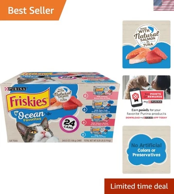 24-Pack Purina Ocean Favorites Wet Cat Food: Pate & Meaty Bits with Seafood - Image 1 of 4