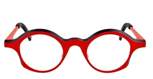 New THEO Apollo 430 Red Black Thick Aluminum Eyeglasses Frame Belgium Unisex - Picture 1 of 7