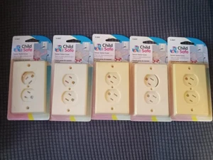 Kindersichere schwenkbare Steckdosenabdeckung ×5 (elfenbein) - Bild 1 von 3