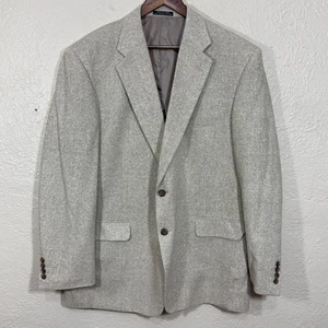 Vintage RBM Seide Sport Mantel Blazer 46R Tweed hellbraun minimalistisch 90er Old Money Ivy Preppy - Bild 1 von 14