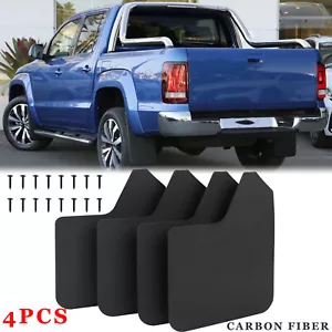 4PCS Carbon Mud Flaps Splash Guards Mudguards Mudflaps Kit For VW Amarok Pickup - Picture 1 of 16