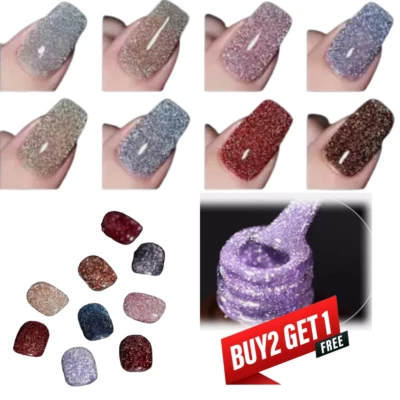 KK LABIB 12 Color High Density Glitter Nail Gel Polish, Varnish Flash Effect Diamond Gel