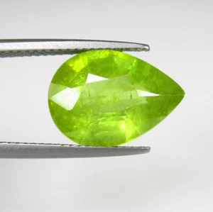 5.98 Ct Natural Very Good Luster Green Sphene Stunning Pear Cut,Myanmar-A1455 - Picture 1 of 2