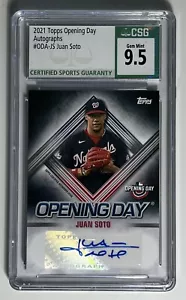 Juan Soto 2021 Topps Opening Day Autographs #ODA-JS Gem Mint 9.5 - Picture 1 of 2