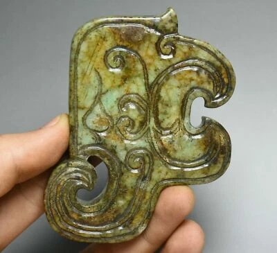 Colgante Amuleto Bestia Animal Tallado Jade Antiguo Cultura Hongshan China Raro 9CM Foto 1 de 4
