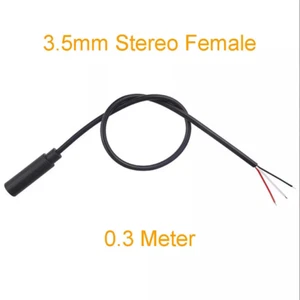 Cable auxiliar de audio de 30 cm conector estéreo hembra de 3,5 mm cable hágalo usted mismo cable cola de cerdo 10 piezas - Imagen 1 de 3