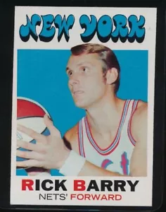 Tarjeta de novato 1971-72 Topps Rick Barry #170 New York Nets casi nueva - Imagen 1 de 2