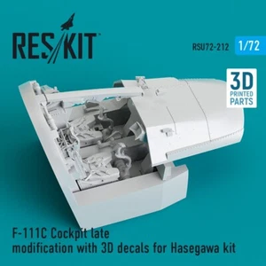1/72 Reskit RSU72-0212 F-111C Cockpit Spätmodifikation mit 3D Aufkleber für Haseg - Bild 1 von 1