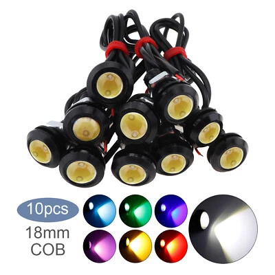 10pcs 18mm 12V Car Eagle Eye DRL Led Daytime Running Lights Backup Signal Bulbs