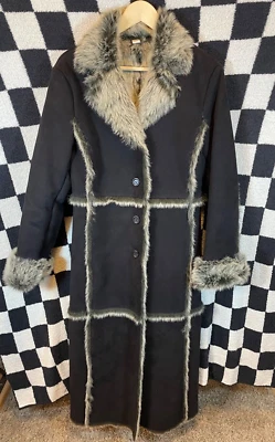 Abrigo Chaqueta De Colección Marvin Richards Largo Imitación Piel Gamuza Cuero Y2K Penny Lane Foto 1 de 4