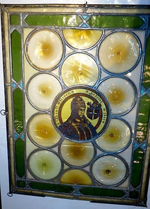Glasmalerei,bleiverglast,Darstellung des Papst Felix V,1440, - Bild 1 von 9