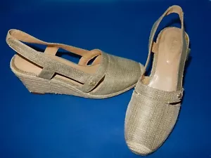 Ralph Lauren 'Penelopie; Metallic Gold Espadrille Sandals - 8.5B - Picture 1 of 6