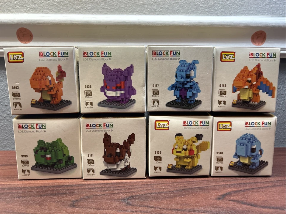 Lot Of 8 Pokémon iBlock Fun LOZ Diamond Block New - Image 1 of 4