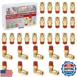 Boeray 1/4" Quick Push to Connect Fittings Messing Stecker gerade und Winkel Kamm - Bild 1 von 5