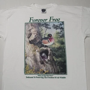 1991 Wayne Spradley Art Print Wood Ducks Preservation T-Shirt Vintage 90s L - Picture 1 of 7