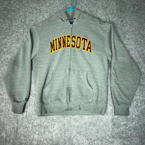 Minnesota Gophers Mens Jacket Medium Gray Maroon Sweatshirt Sweater NCAA Sports Cover
