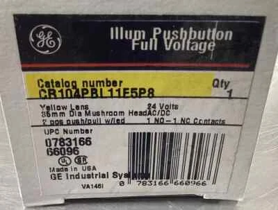 NUEVO GENERAL ELECTRIC/ABB CR104PBL11E5P8 Cabezal de seta amarillo 24V AC Foto 1 de 3