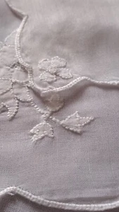 30s Organdy Madeira Applique Embroidered Tablecloth & Bun Table Mats Antique - Picture 1 of 14