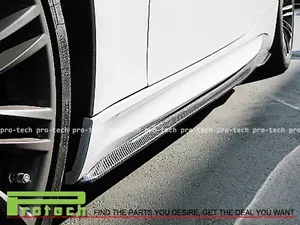 GS Style Carbon Fiber Side Skirts Add on Lip For BMW 2008-2013 E92 E93 M3 Only - Picture 1 of 2