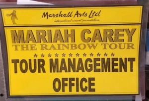 MARIAH CAREY - ORIGINAL 8.5 X 12 RAINBOW TOUR TOUR MANAGERS PERSONAL OFFICE SIGN - Picture 1 of 1