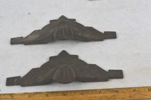 antique drawer pulls carved wood Eastlake style pair original - Picture 1 of 4