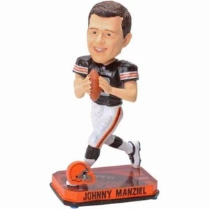 Johnny Manziel Cleveland Browns Springy Logo on Base Bobblehead NFL - Picture 1 of 1