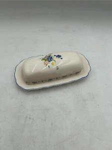 NIKKO  BLUE PEONY  COVERED BUTTER DISH   2 PC   VGC - Picture 1 of 4