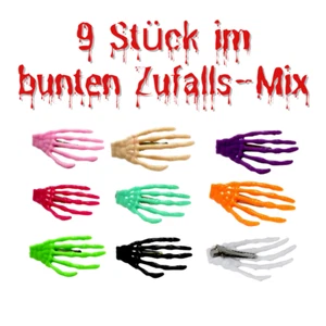 Halloween Haarspangen-Set Haar Dekoration Grusel-Party Kinder Skeletthand Haare - Bild 1 von 1