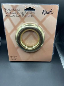 NEW SEALED Vintage Kirsch Drapery Curtains Scarf Rings Polished Brass /Gold - Picture 1 of 4