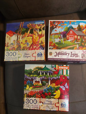 LOT OF 3 300 piece puzzles MasterPieces (1) Spin Master (2)  ALL COMPLETE