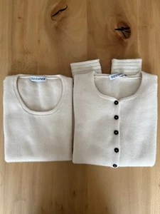 IRIS VON ARNIM Kaschmir Twinset, Gr. 36/38, Ecru, - Bild 1 von 16