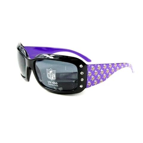 MINNESOTA VIKINGS WOMENS SUNGLASSES BLING UV PROTECTION AND W/FREE POUCH/BAG NEW Cover
