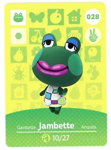 Jambette #028- Amiibo Card - Animal Crossing Series 1 - Authentic Nintendo - Picture 1 of 2