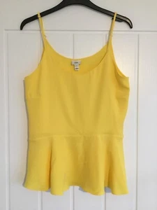 RIVER ISLAND DAMEN GELB TRÄGERTOP SCHÖSSCHEN BLUSE GRÖSSE 10 - Bild 1 von 3