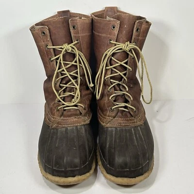 LL Bean Vintage Hunting Duck Boots Mens 8 EE Wide USA Made Maine 10” Brown - Image 1 of 4