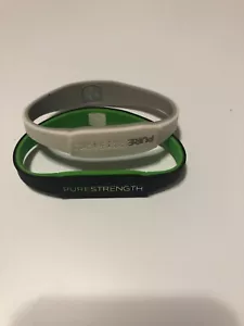 2 Pcs Black & White PureStrength Pure Series Ion Charged Wristband - Picture 1 of 1
