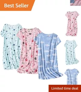 Comfortable Short Sleeve T-shirt Sleep Dress for Women - 3 Styles Included - Picture 1 of 8